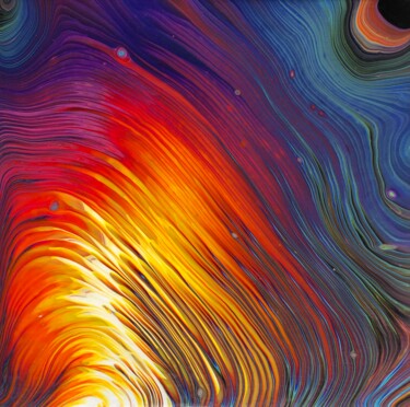 "Abstract Sunset" başlıklı Tablo Tasha Ozkul tarafından, Orijinal sanat, Akrilik Ahşap Sedye çerçevesi üzerine monte edilmiş