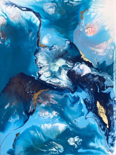 Pintura intitulada "Going Deeper Ocean…" por Tasha Ozkul, Obras de arte originais, Acrílico