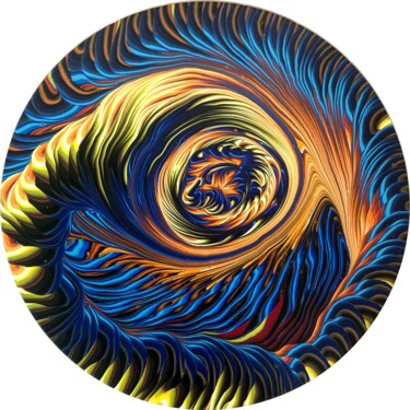 Peinture intitulée "Dragon Eye Round Co…" par Tasha Ozkul, Œuvre d'art originale, Acrylique