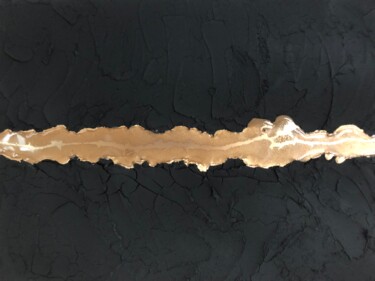 "Golden Stream in Bl…" başlıklı Tablo Tasha Ozkul tarafından, Orijinal sanat, Çimento Ahşap Sedye çerçevesi üzerine monte ed…