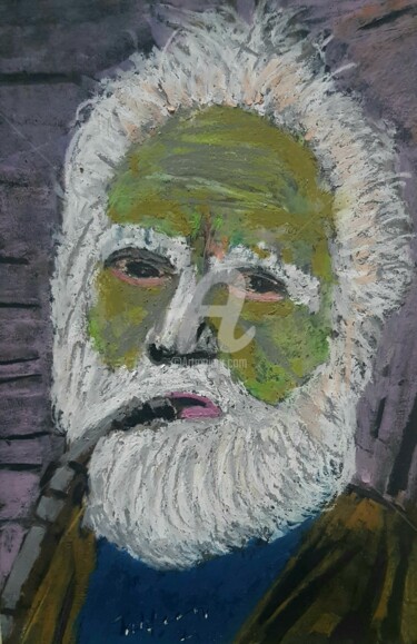 Peinture intitulée "Old man" par Tashfeen Rizwan, Œuvre d'art originale, Pastel