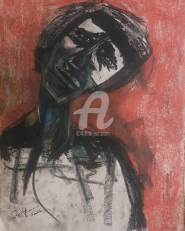 Peinture intitulée "Oppressed man" par Tashfeen Rizwan, Œuvre d'art originale, Pastel