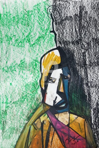 Malerei mit dem Titel "Resistance to Fear" von Tashfeen Rizwan, Original-Kunstwerk, Pastell