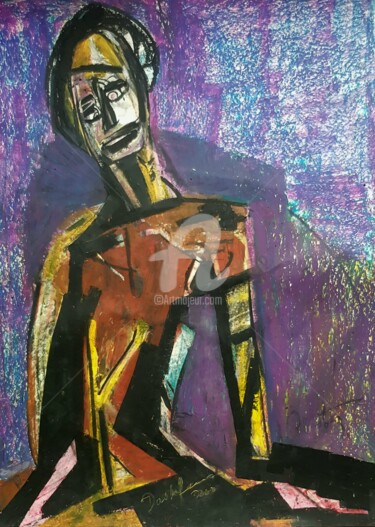 Peinture intitulée "self-Loathing" par Tashfeen Rizwan, Œuvre d'art originale, Pastel