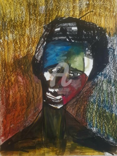 Painting titled "Despration" by Tashfeen Rizwan, Original Artwork, Pastel