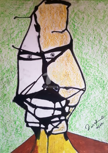 Malerei mit dem Titel "Mock" von Tashfeen Rizwan, Original-Kunstwerk, Tinte