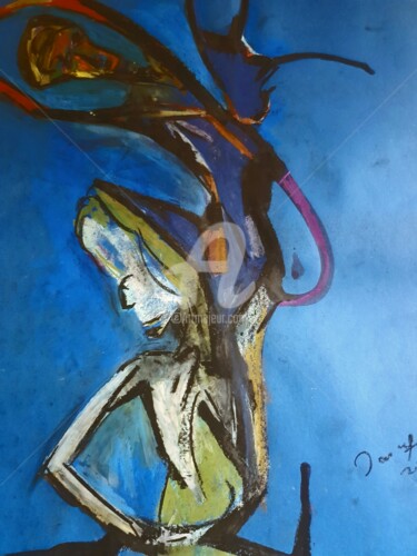 Malerei mit dem Titel "Imaginative pleasure" von Tashfeen Rizwan, Original-Kunstwerk, Öl