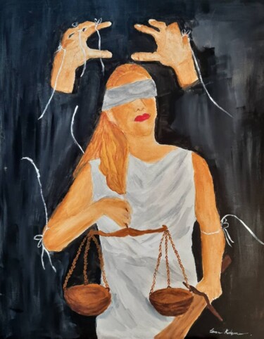 Painting titled "Untied Justice" by Tasya Kalyana, Original Artwork, Acrylic