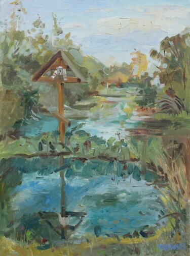 Painting titled "Crystal lake" by Tatiana Gliadchenko, Original Artwork, Oil