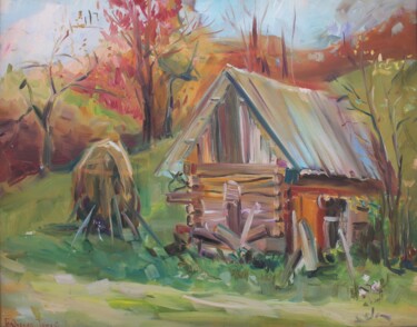 Painting titled "In search of comfort" by Tatiana Gliadchenko, Original Artwork, Oil Mounted on Wood Stretcher frame