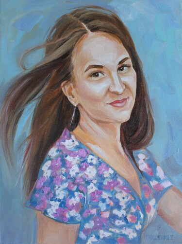 Painting titled "А portrait for a gr…" by Tatiana Gliadchenko, Original Artwork, Oil