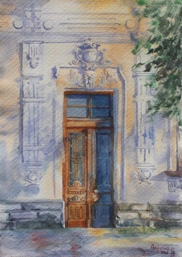 Pintura intitulada "Door" por Tatiana Gliadchenko, Obras de arte originais, Aquarela