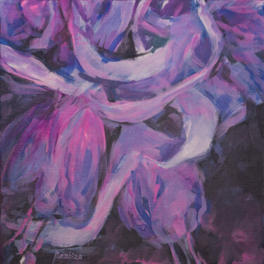 Pittura intitolato "Blue fuchsia" da Tat Ana Konyseva, Opera d'arte originale, Acrilico Montato su Telaio per barella in leg…