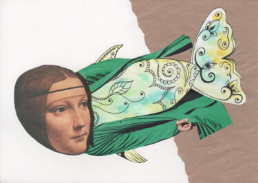 Collagen mit dem Titel "On my wave" von Tatiana Lazdovskaia, Original-Kunstwerk, Collagen