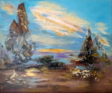 Painting titled "Тhe edge of the wor…" by Tatiana Lazdovskaia, Original Artwork, Acrylic