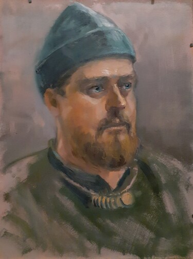 Painting titled "Арн (Андрей Калинин)" by Tat Ana Paola, Original Artwork, Oil