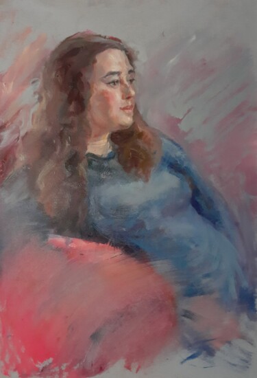 Painting titled "Лера" by Tat Ana Paola, Original Artwork, Oil
