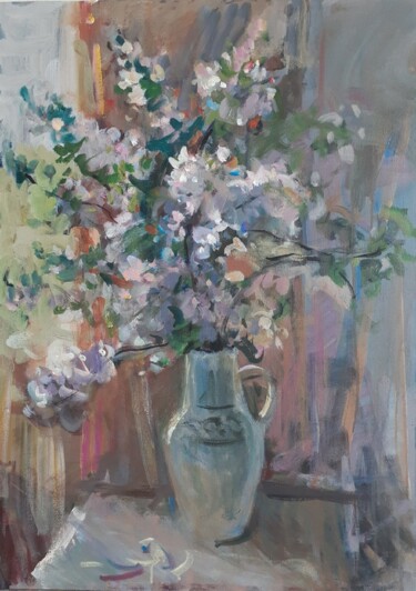 Картина под названием "Яблони цвет" - Татьяна Паола, Подлинное произведение искусства, Акрил