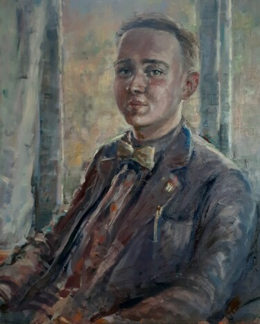 Painting titled "Поэт Павел Сидельни…" by Tat Ana Paola, Original Artwork, Oil