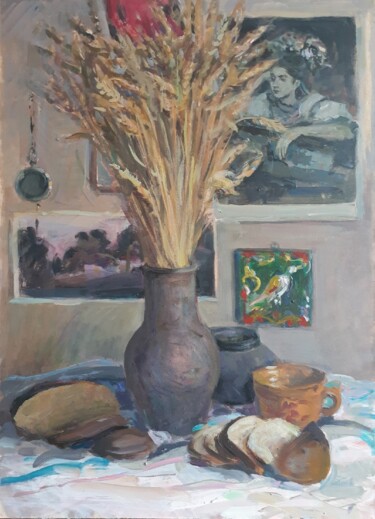 Картина под названием "Хлеб" - Татьяна Паола, Подлинное произведение искусства, Масло