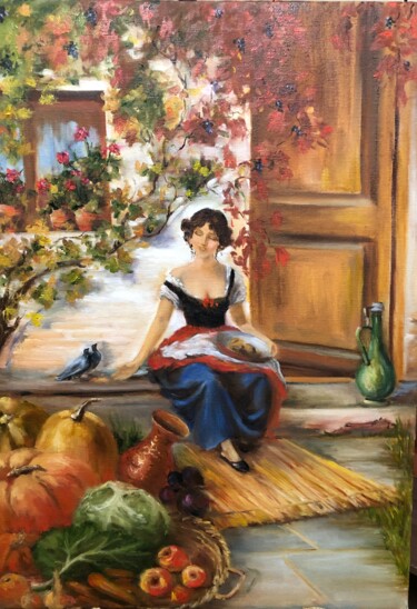 Painting titled "восточный базар" by Tatiana Rykova (Rosa), Original Artwork, Oil