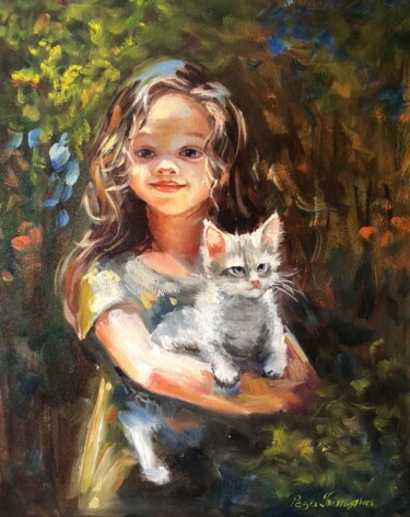 Painting titled "Лучик света" by Tatiana Rykova (Rosa), Original Artwork, Oil