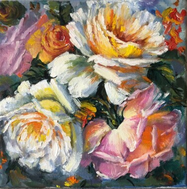 Картина под названием "Розы" - Татьяна Рыкова (Rosa), Подлинное произведение искусства, Масло