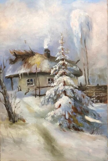 Картина под названием "Зима" - Татьяна Рыкова (Rosa), Подлинное произведение искусства, Масло