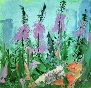 Картина под названием "Fleurs dans le brou…" - Татьяна Веревка, Подлинное произведение искусства, Масло