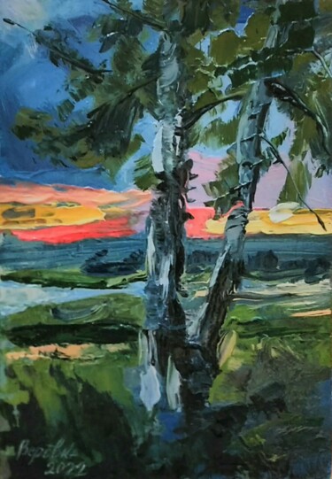 Картина под названием "Летний пейзаж" - Татьяна Веревка, Подлинное произведение искусства, Масло