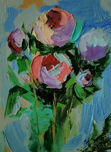 Peinture intitulée "Цветы" par Tatiana Verevka, Œuvre d'art originale, Huile
