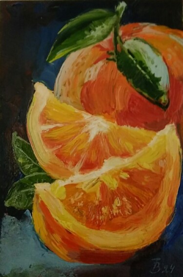 Картина под названием "Апельсин" - Татьяна Веревка, Подлинное произведение искусства, Масло