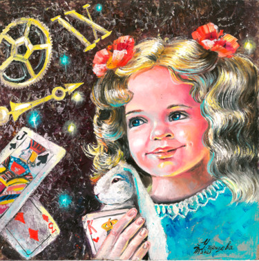 Pintura intitulada "Wonderland Painting…" por Tatyana Ustyantseva, Obras de arte originais, Óleo