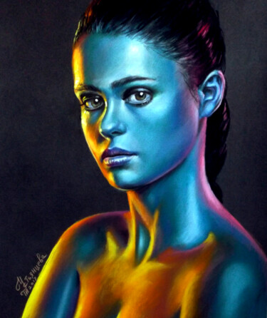 Peinture intitulée "Portrait vif d'une…" par Tatyana Ustyantseva, Œuvre d'art originale, Pastel