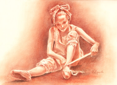 Peinture intitulée "art de la ballerine…" par Tatyana Ustyantseva, Œuvre d'art originale, Pastel