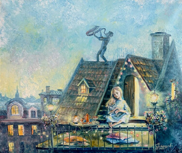 Romantic painting, urban romance painting Картина под названием "Romantic painting,…" - Tatyana Ustyantseva, Подлинное произведение искусства, Масло
