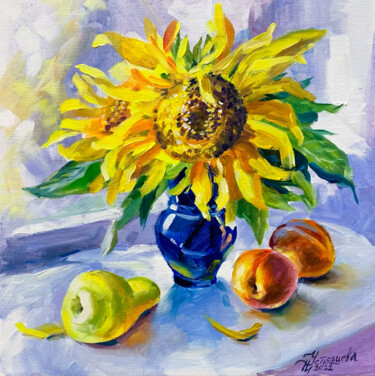 Pittura intitolato "Sunflowers oil pain…" da Tatyana Ustyantseva, Opera d'arte originale, Olio
