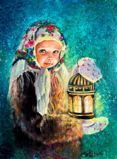 Peinture intitulée "Portrait  oil paint…" par Tatyana Ustyantseva, Œuvre d'art originale, Huile