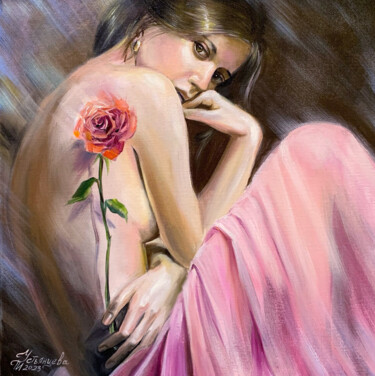 绘画 标题为“Female portrait oil…” 由Tatyana Ustyantseva, 原创艺术品, 油