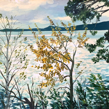 Malerei mit dem Titel "Autumn Landscape Oi…" von Tatyana Ustyantseva, Original-Kunstwerk, Öl