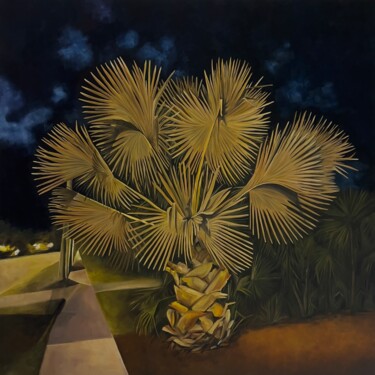 Pittura intitolato "Palm" da Tata Toucan, Opera d'arte originale, Olio Montato su Telaio per barella in legno