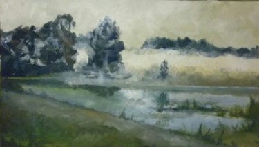 Peinture intitulée "Вечерний туман" par Tatiana Konovalova, Œuvre d'art originale, Huile