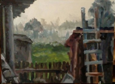 Картина под названием "Двор" - Татьяна Коновалова, Подлинное произведение искусства, Масло