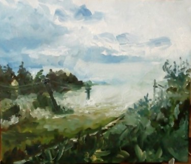 Painting titled "Туман" by Tatiana Konovalova, Original Artwork, Oil