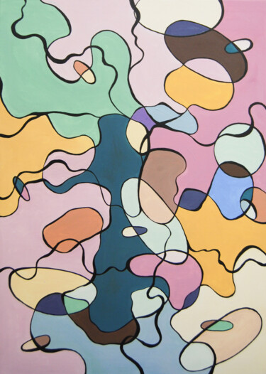 Ζωγραφική με τίτλο "Colored spots" από Тата Во, Αυθεντικά έργα τέχνης, Ακρυλικό
