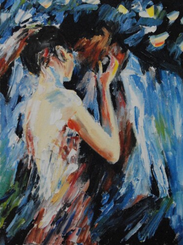 Painting titled "Hugs" by Tata Vo, Original Artwork, Oil