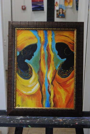 africa women Pintura titulada "africa women" por Тата Во, Obra de arte original, Oleo