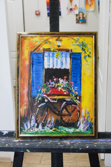 Painting titled "Paris landscape, pr…" by Tata Vo, Original Artwork, Oil