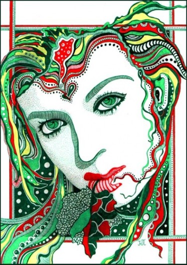 Рисунок под названием "Laradarren-girl-aut…" - Kseniya Beliaeva, Подлинное произведение искусства, Другой