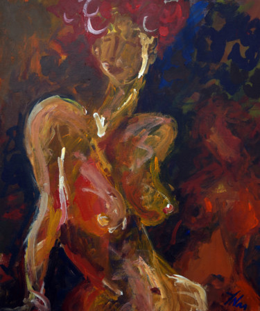 Painting titled "DANCES AT THE NIGHT" by Natalia Mustaeva, Original Artwork, Acrylic